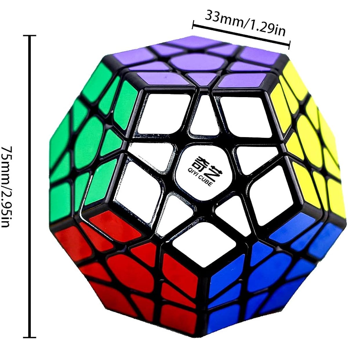 Megaminx Speed Cube 3x3x3 Pentagonal Speed Cube Dodecahedron Magic Cube Puzzle Black