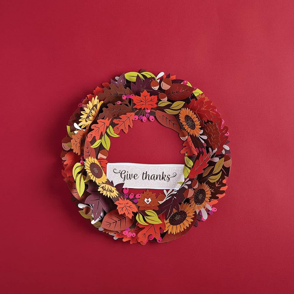 Lovepop Thanksgiving Wreath & Turkey Set - Thanksgiving Pop-Up Card and Floral Paper Wreath - Unique Pop-Up Halloween Card and Paper Flower Gift
