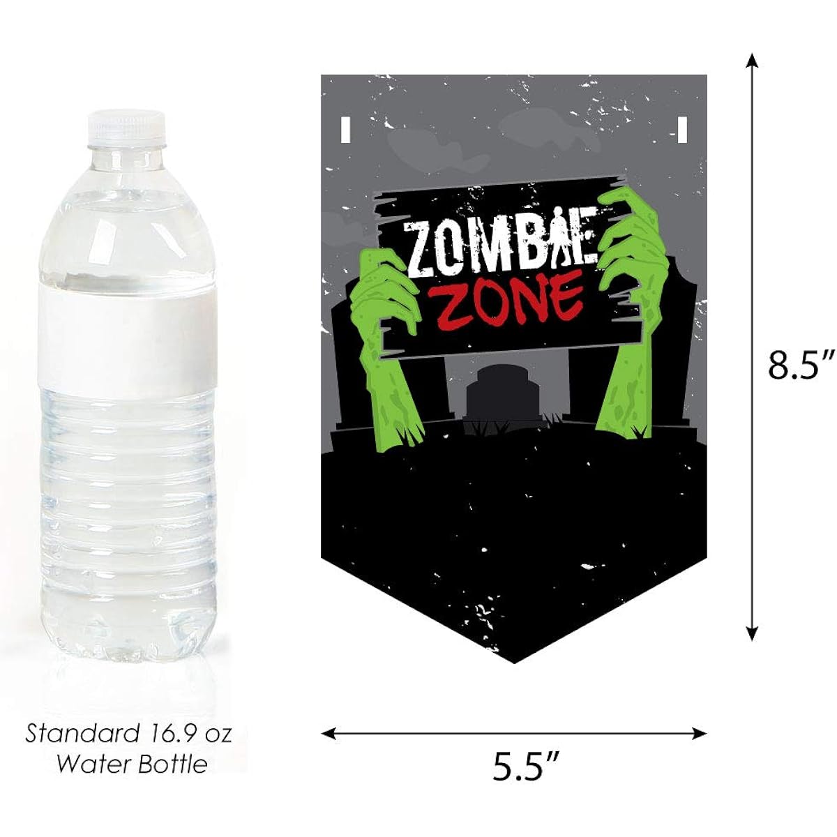 Big Dot of Happiness Zombie Zone - Birthday Zombie Crawl Party Bunting Banner - Birthday Party Decorations - Happy Birthday