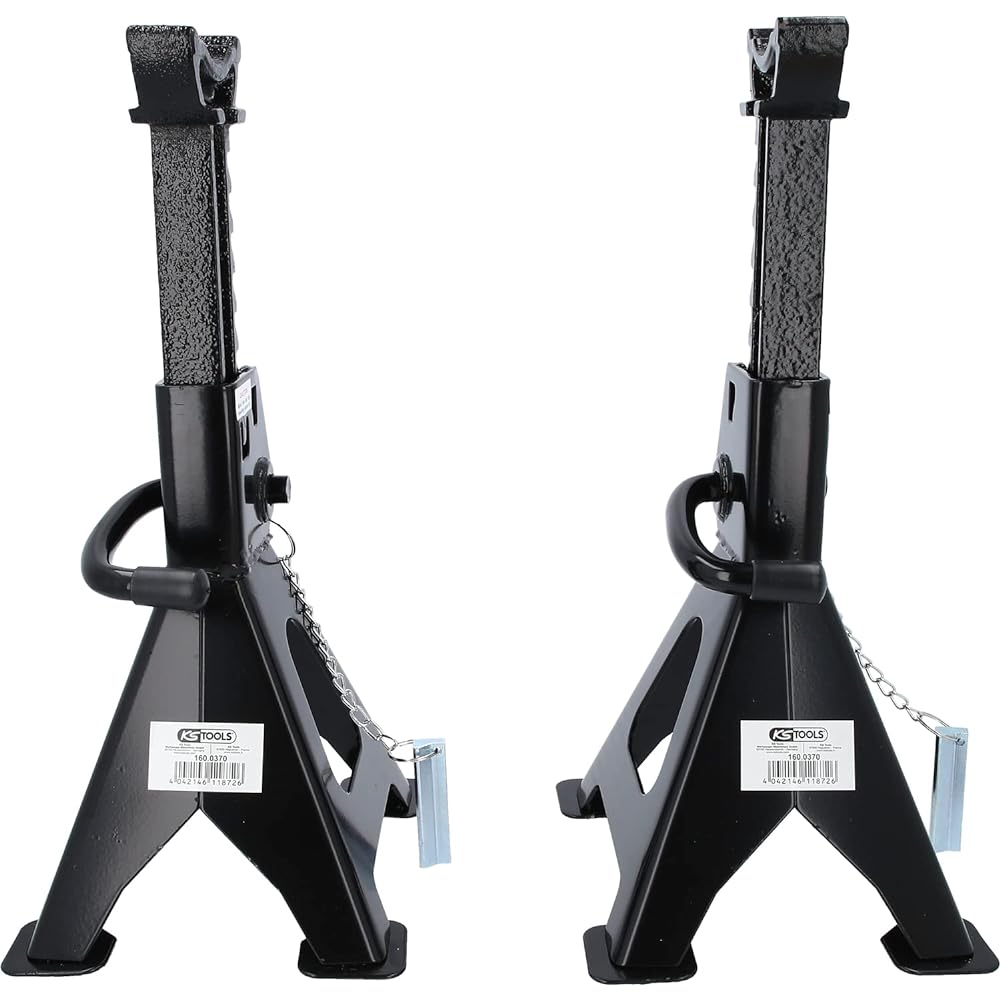 KS TOOLS Steel axle stands with quick adjustment 3 t pair 160.0370