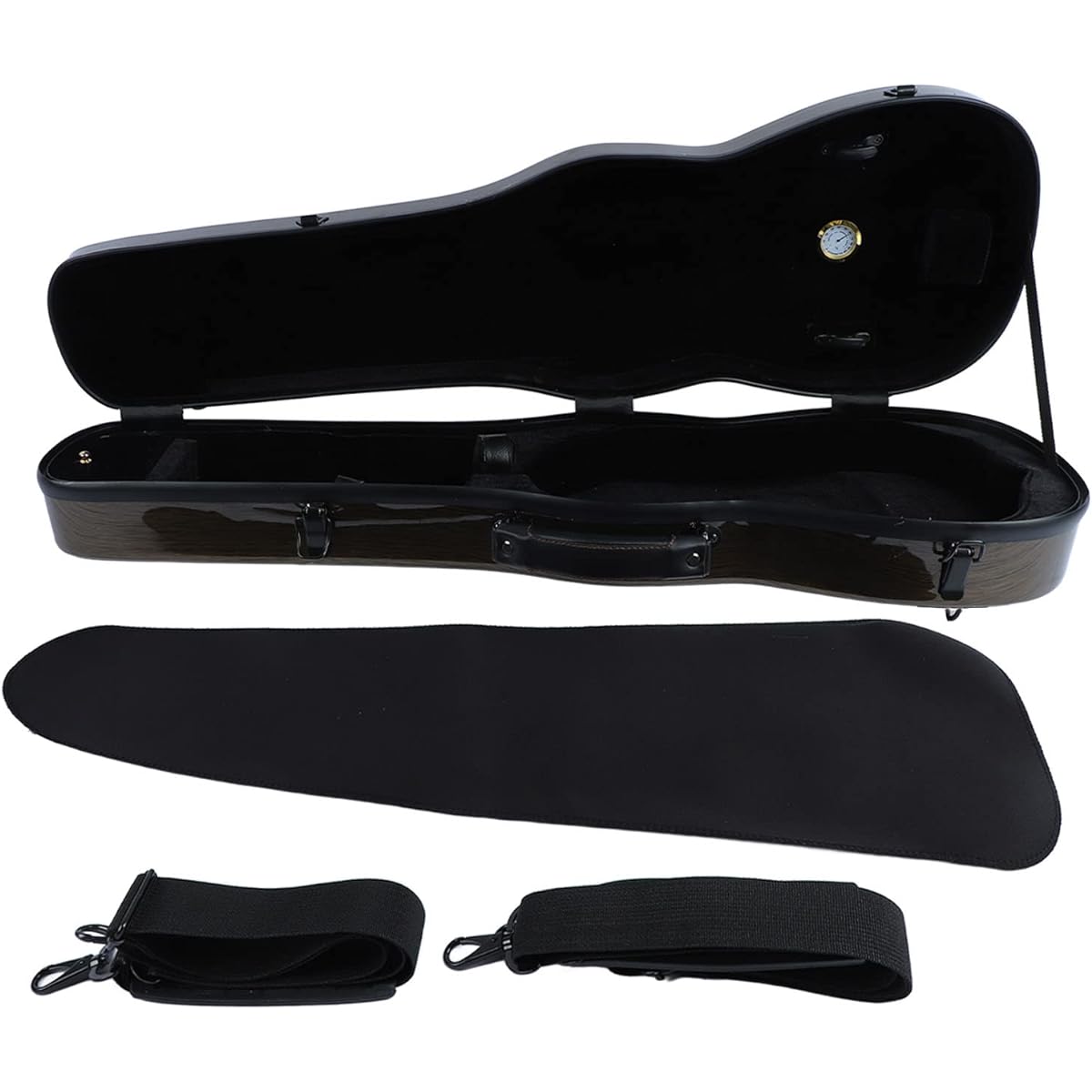 Violin Hard Case Standard Size Violin Case Thick Lining 2 Delicate Carbon Fiber Strips (Coffee)
