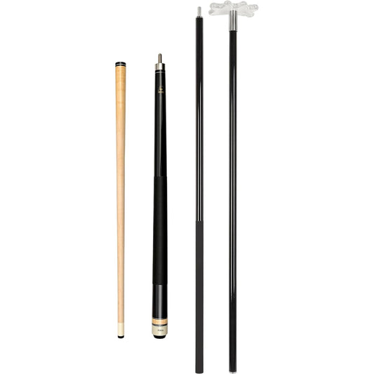 A set of 42cm Short Maple Cue Stick and 58" Fiberglass Bridge Cue with Transparent Head, SB1.