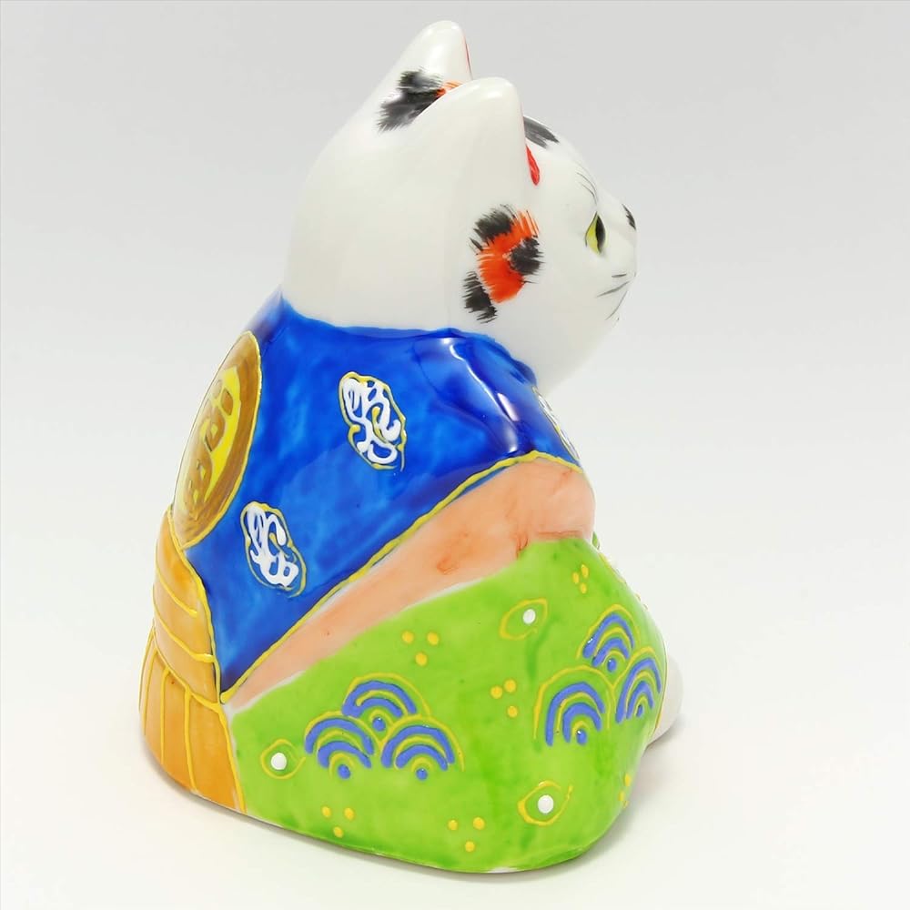 Kutani ware Fukusuke cat size 3 (with cushion)