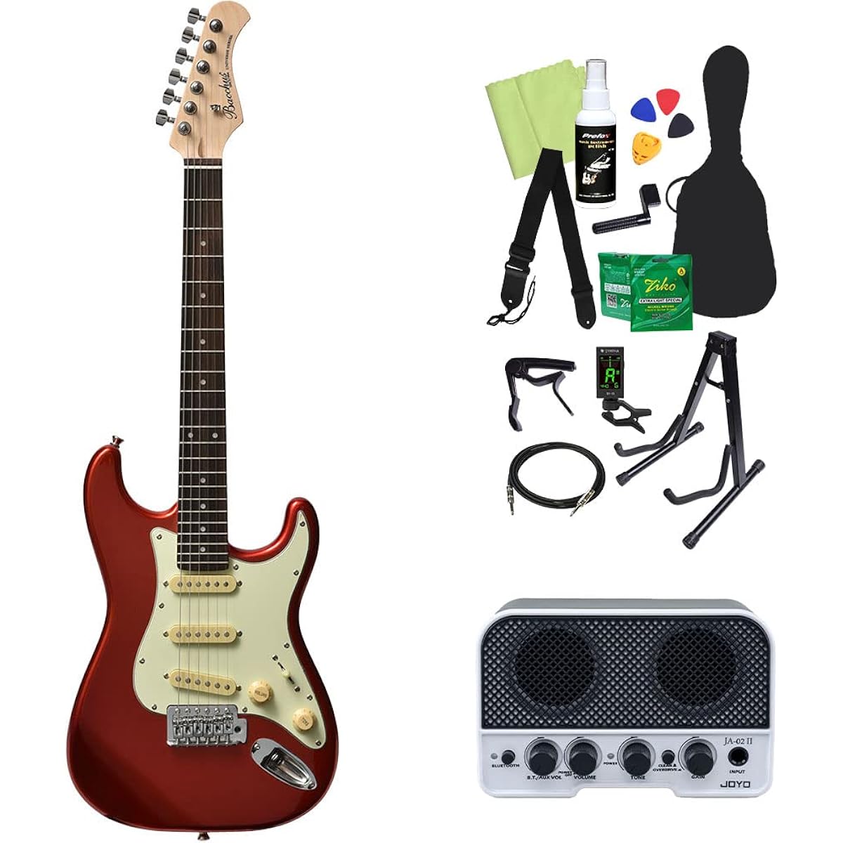 Bacchus SST-Mini Electric Guitar Beginner 14-piece Set [Includes Bluetooth Mini Amplifier] CAR Mini Size Stratocaster Type Bacchus