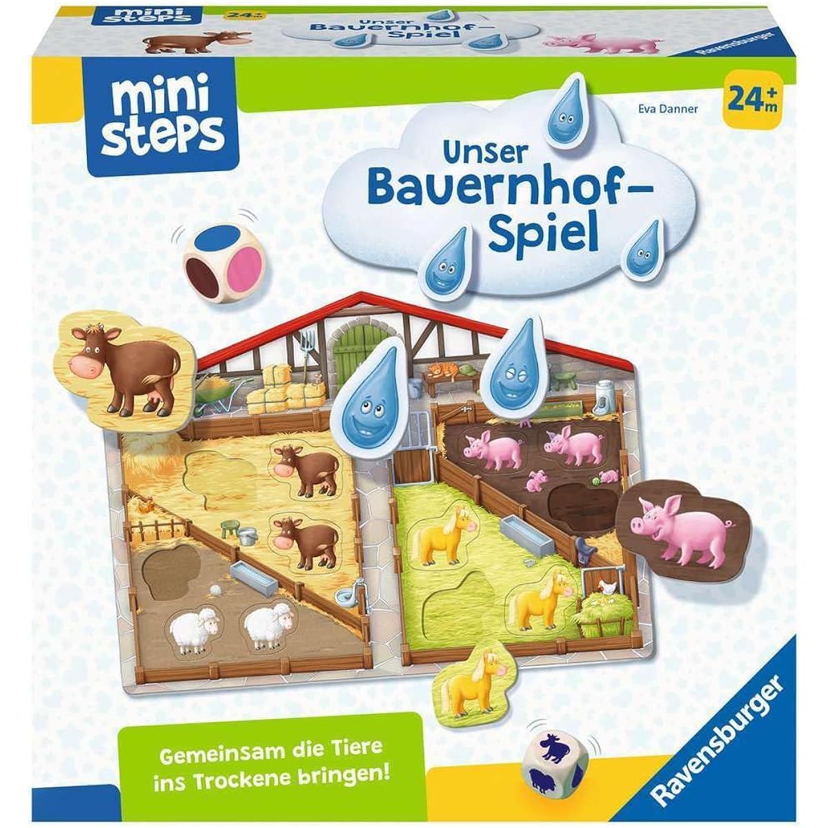 Ravensburger ministeps 4173 Our farm game, first game about animals, colours and shapes