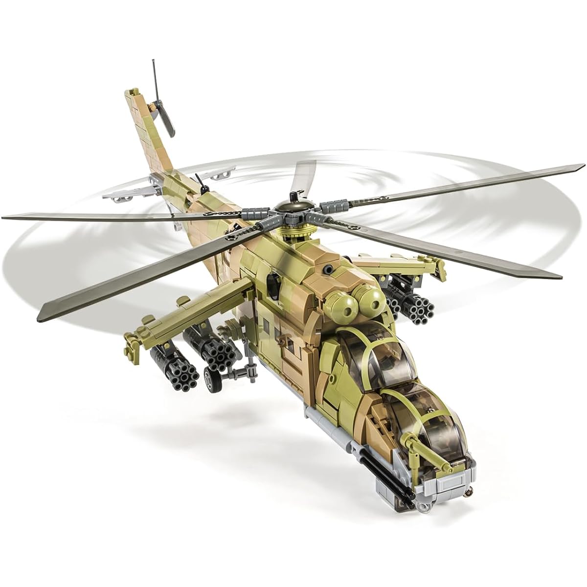 DAHONPA MI-24S Helicopter Medium Utility Military Army Airplane Building Blocks Set with Figures, 893 Pieces Air Force Building Blocks Toy Gift for Kids and Adults