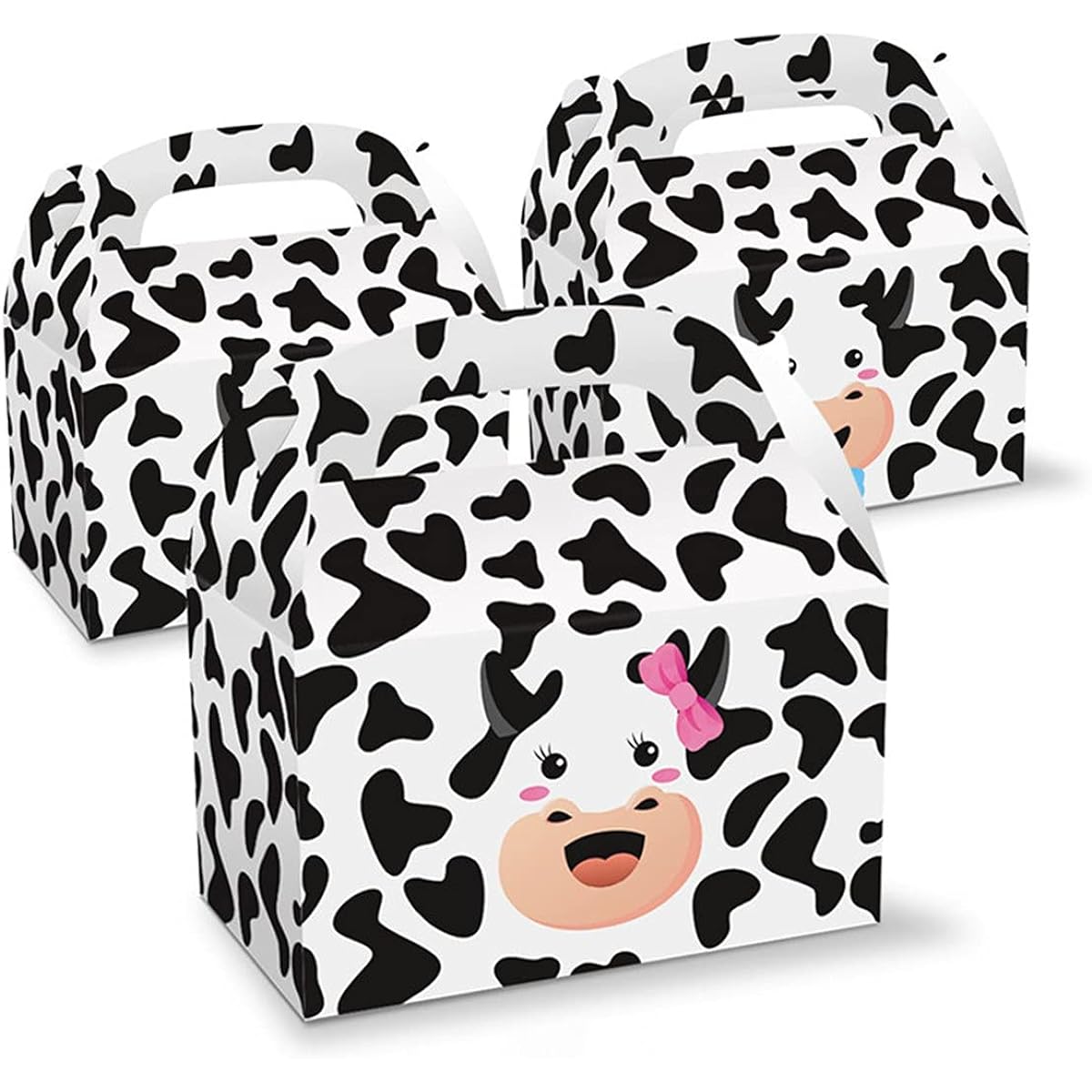 Farm Cow Theme Birthday Party Candy Cake Box Set for Boys and Girls Baby Shower Birthday Party Decorations 12 Pieces