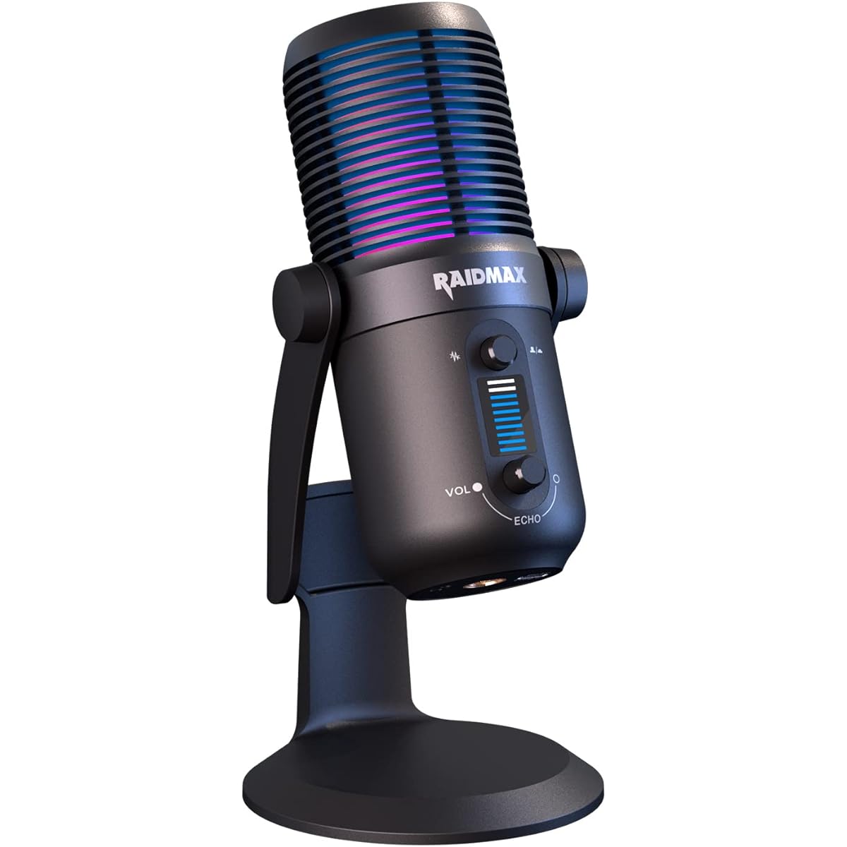 Raidmax SoundOn X USB Microphone for PC Mac Gaming Recording Streaming Posicast Studio Computer Condenser Microphone Pickup Pattern 2pcs Plug and Play Rainbow Light Mic