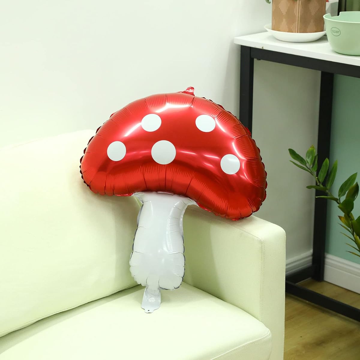 5pcs 31inch Mushroom Balloons,Large Red Mushroom Foil Balloons,Cartoon Balloons,Fairy Garden Plants Balloons,Cute Mushrooms Party Decorations,Forest Plants Theme Balloons for Baby Shower,Birthday,Wedding