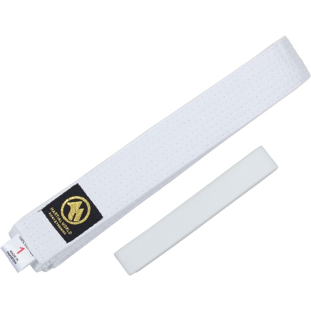 MARTIAL WORLD Pure White Full Contact Karate Gi [With White Obi] KU15