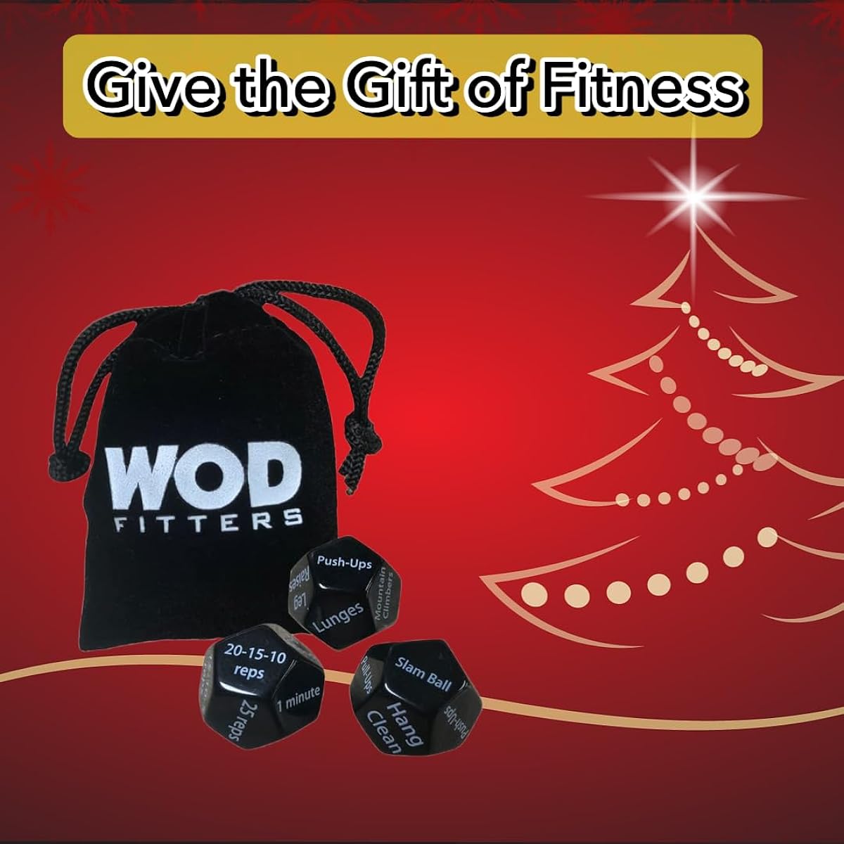 WODFitters Workout Dice Set of 3 Durable fitness dice for fun home or gym workouts with unlimited combinations of constantly changing exercises