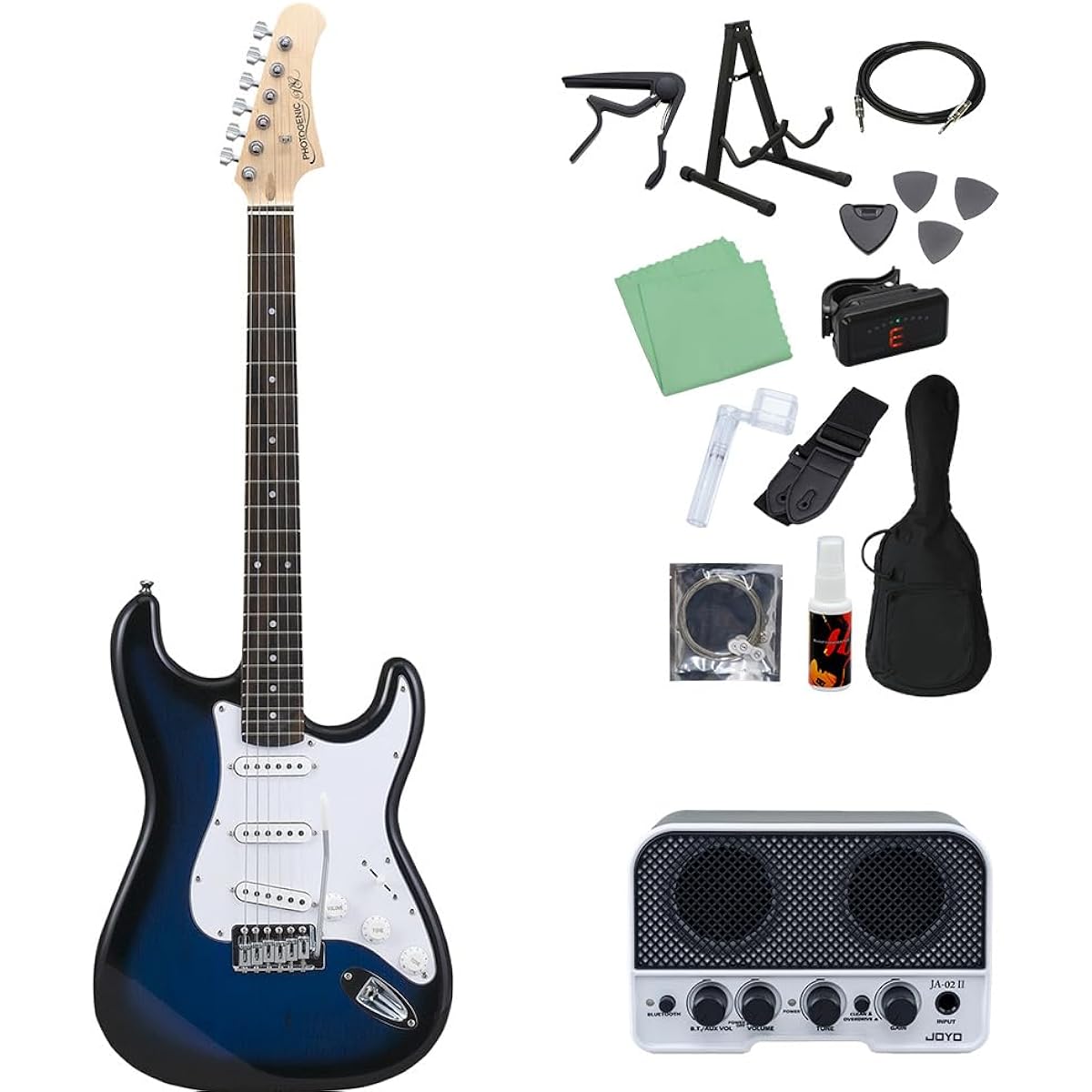 Photogenic ST-180 BLS 14-piece electric guitar beginner set [with Bluetooth mini amp] Stratocaster type Photogenic
