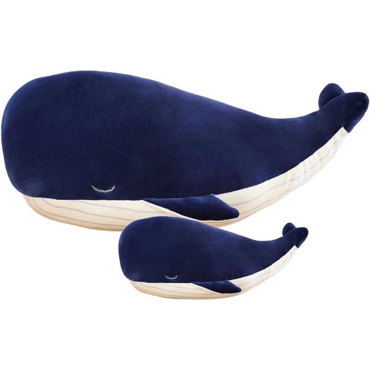 Giant Blue Whale Stuffed Animal Whale Plush Toy Soft Animal Pillow (45cm+25cm=17.7inch+9.87inch)