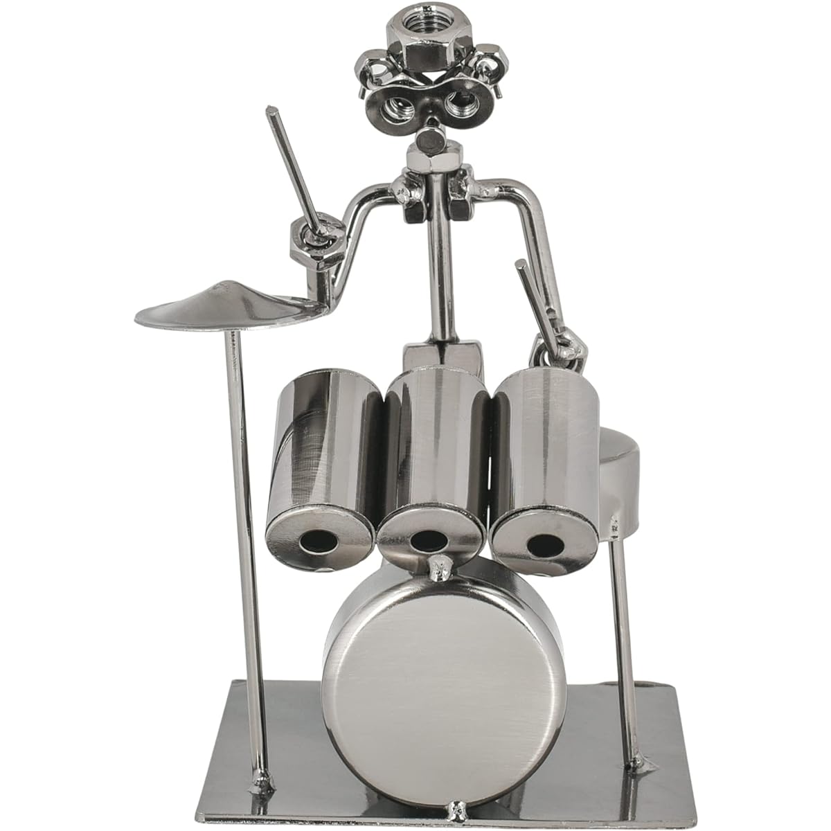 Broadway Gifts Co Classic Silvertone Drummer 7" Metal Tabletop Figure