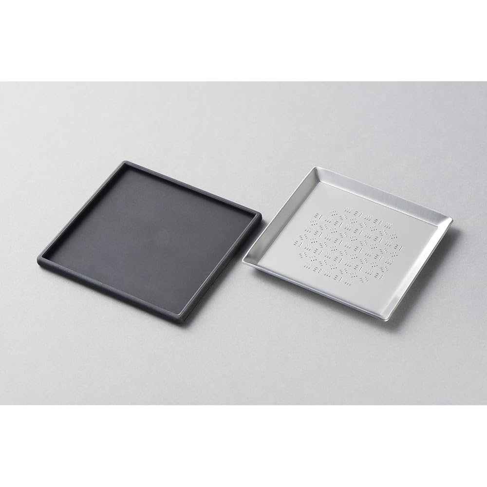 Tsuboe's finest grater, square plate -kakuzara-, for ginger, made in Japan, Tsubamesanjo