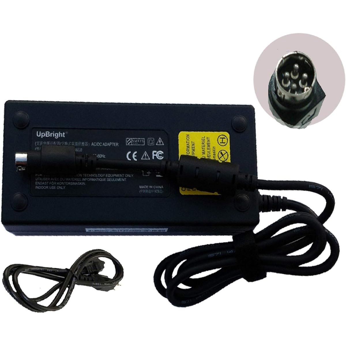 UpBright 4 Pin DIN 48V AC/DC Adapter Compatible with FJ Models: FJ-SW2028A48003850 FJSW2028A48003850 FJ-SW2028A48003750 Fujia 48VDC 3750mA DC48V 3.75A 180W 48.8.0V 48 VDC Switching Power Supply Charger