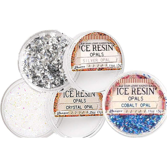 ICE RESIN Inclusion Set - Ice Enamel Glass Glitter Glitter Shards & Mica - Pack of 3, Blue