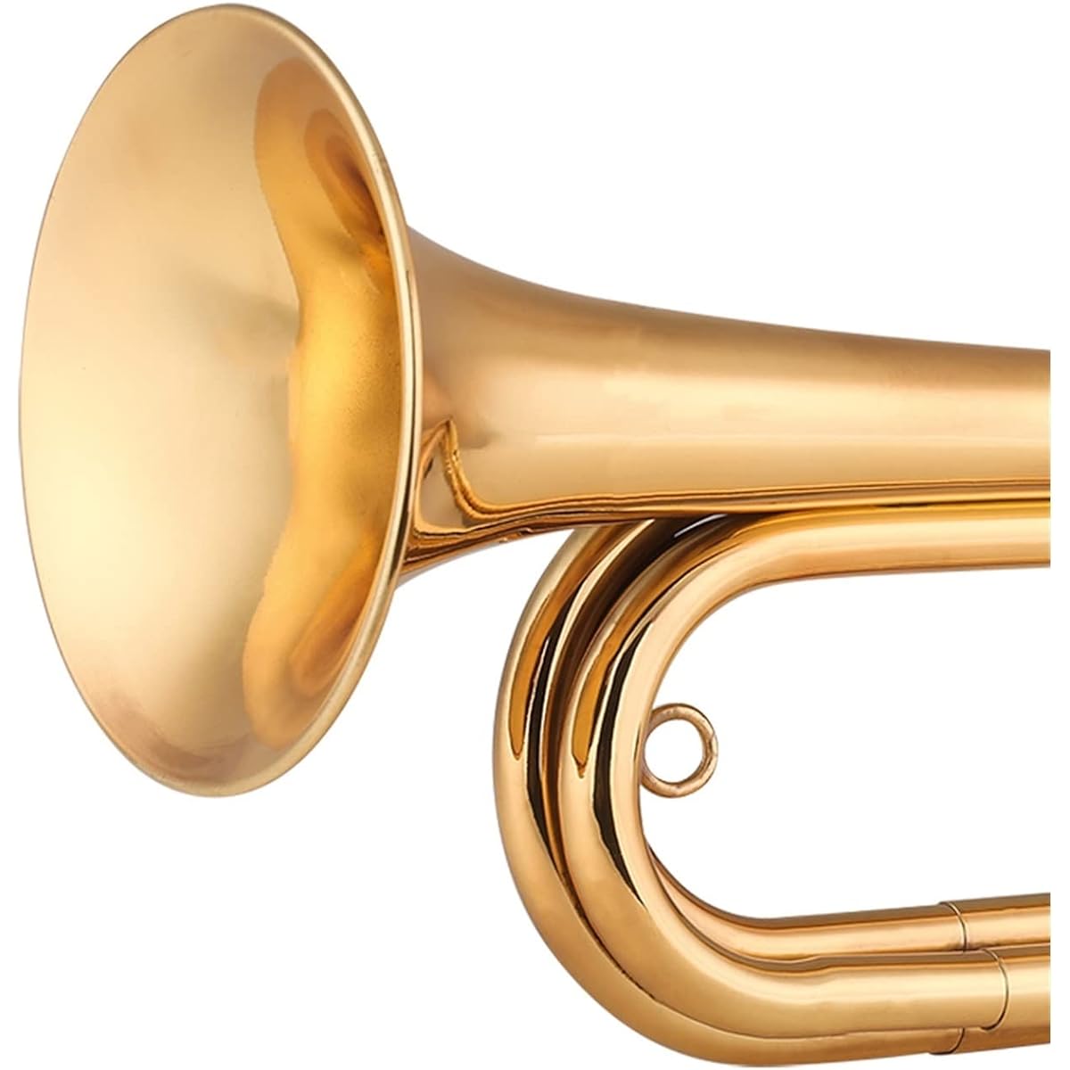Brass Tuber Cole Gold Plated Trumpet Cavalry Horn Mouthpiece with Carrying Bag Musical Instrument for Beginners Band Play