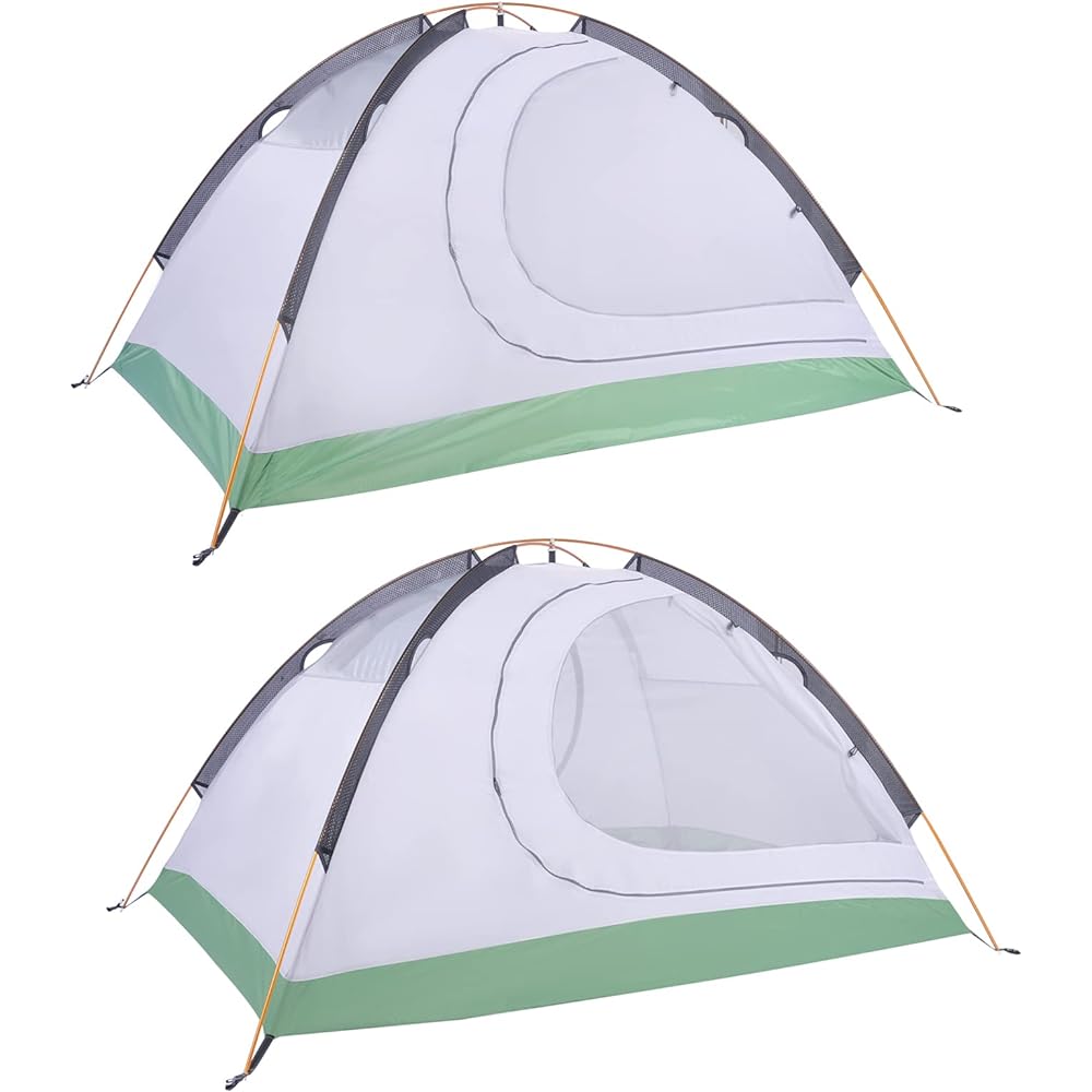 GEERTOP Tent, 2 Person Solo Tent, Lightweight, 4 Seasons, Double Layer, Water Pressure Resistance 5000MM, Waterproof, Mountaineering Tent with Skirt, Cold Protection, Camping, Bike, Outdoor, Touring, Winter, Easy Setup