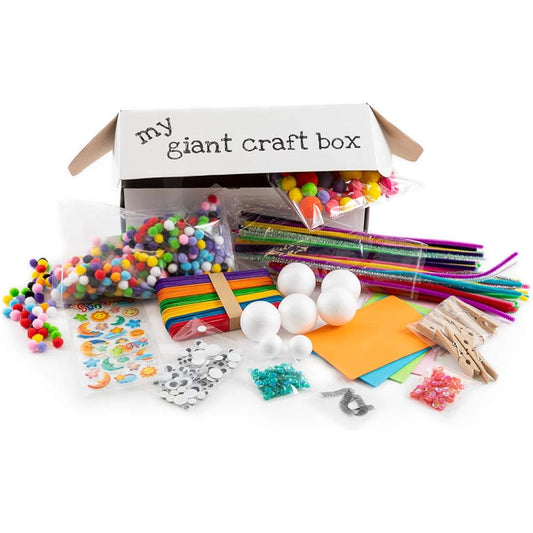 Tin Roof Crafts Giant Arts & Crafts Supplies for Kids - Toddler Kits 4 Years Old 5 Years Old 6 Years Old 7 Years Old 8 Years 9 Years - D.I.Y Craft Collage - Supplies - Pipe Cleaners - Bag Rainbow Colors Small Pom Poms 3/8"