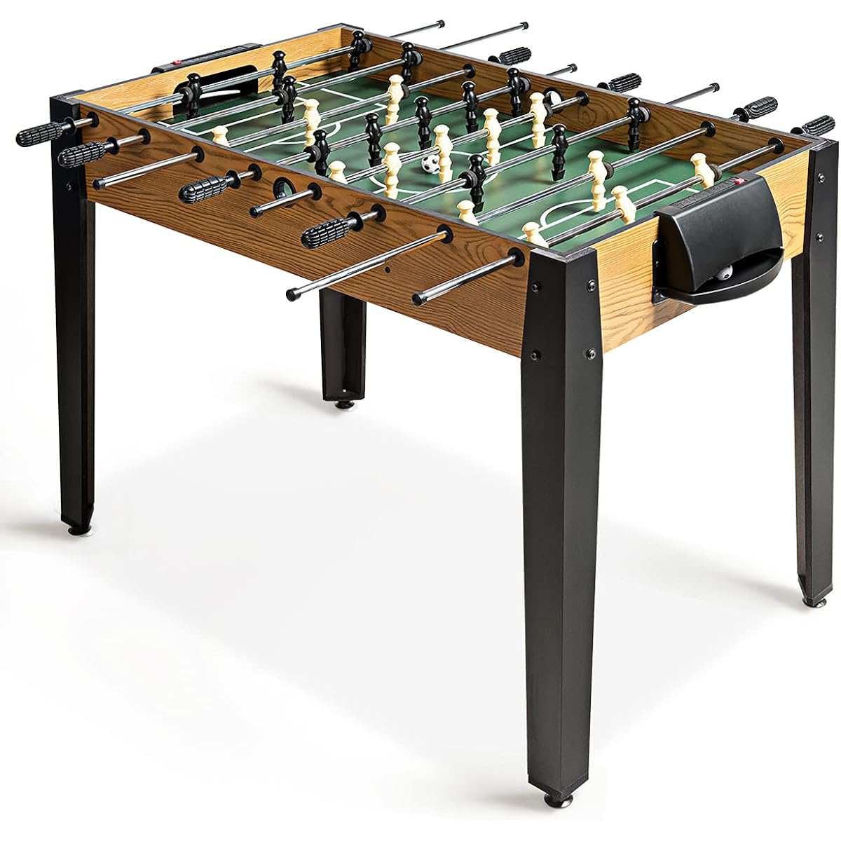 Goplus 48" Foosball Table Wooden Soccer Game Table with 2 Soccer Balls and 2 Cup Holders for Indoor Home Game Room Arcade Competition Size Football Table for Adults Kids Youth