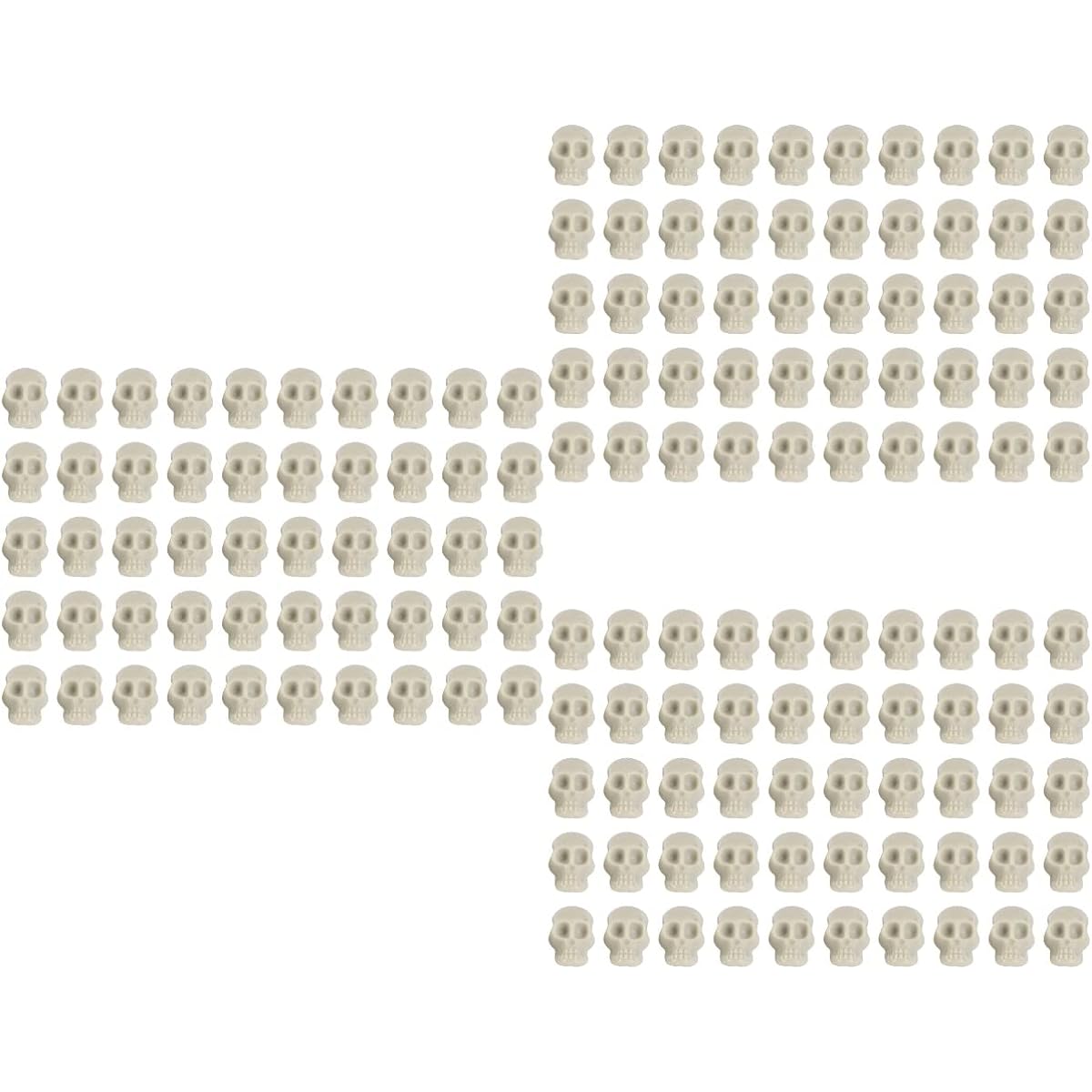 Sosoport 150pcs Halloween Mini Skulls Plastic Miniature Skulls White Small Skulls Bulk Purchase