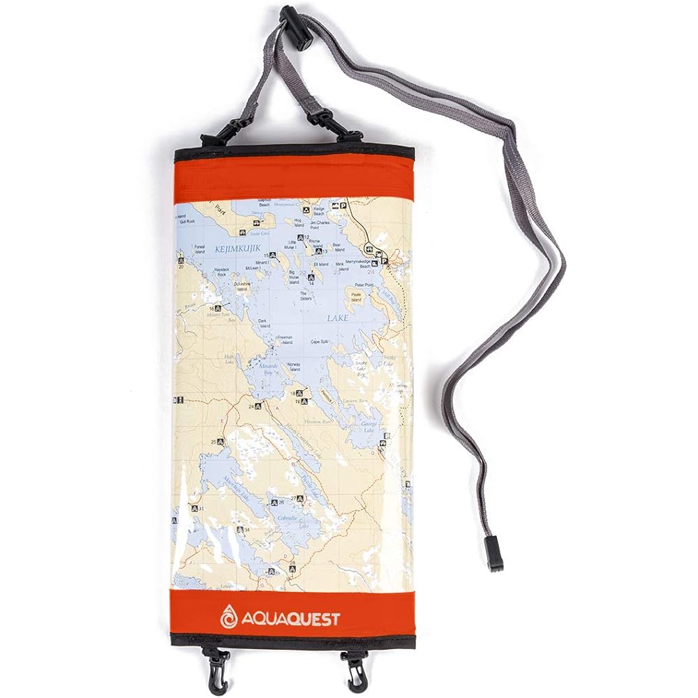Aqua Quest TRAIL Map Case 100% Waterproof Black, Yellow, Orange, Blue, Green (Orange)