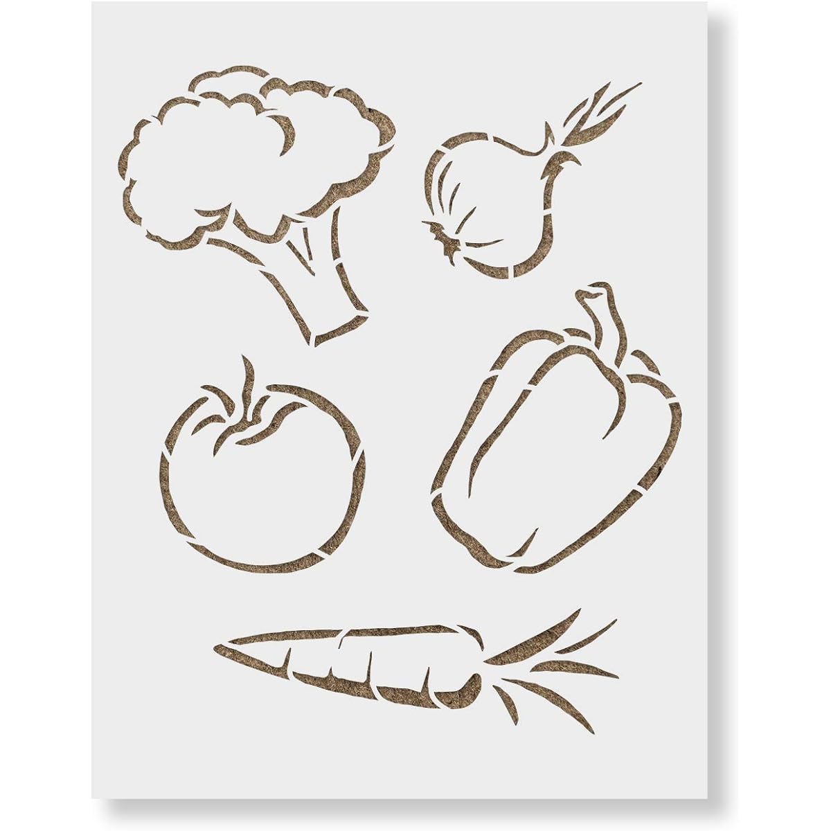 Vegetable Stencils - Reusable Stencils for Painting - Mylar Stencils for DIY Projects and Crafts