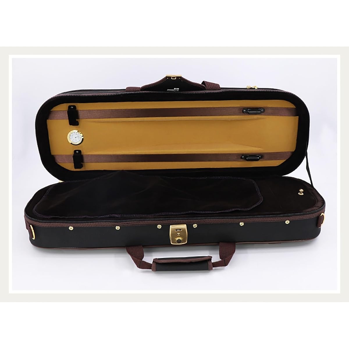 Violin Case Oxford Cloth Violin Case Double Shoulder One Shoulder Lightweight Violin Backpack (Color: Black, Size: 4/4)