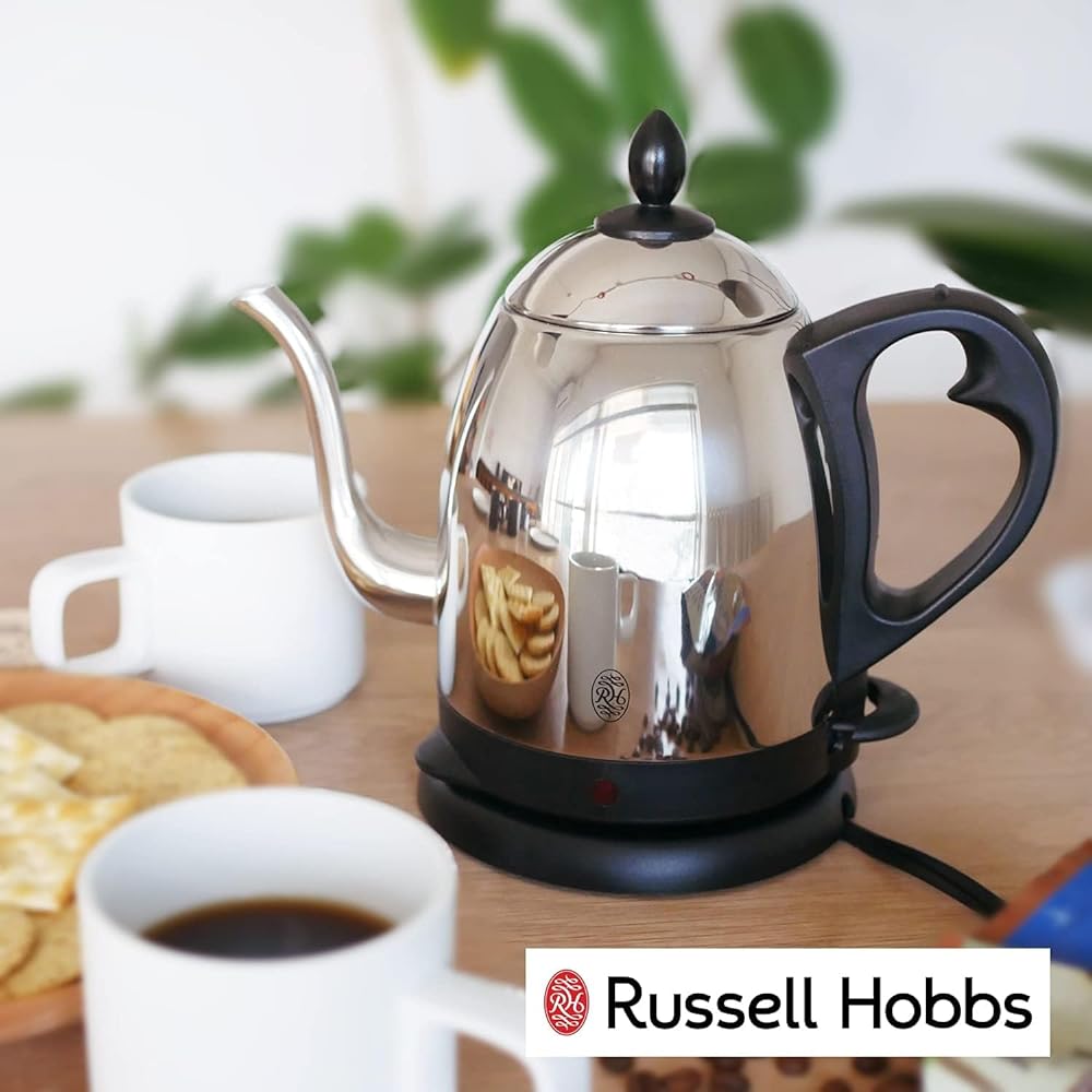 Wholesale Japan 3 Month Warranty Russell Hobbs Electric Kettle Coffee Stainless Steel Drip Pot Narrow Mouth 1.0L 7410JP