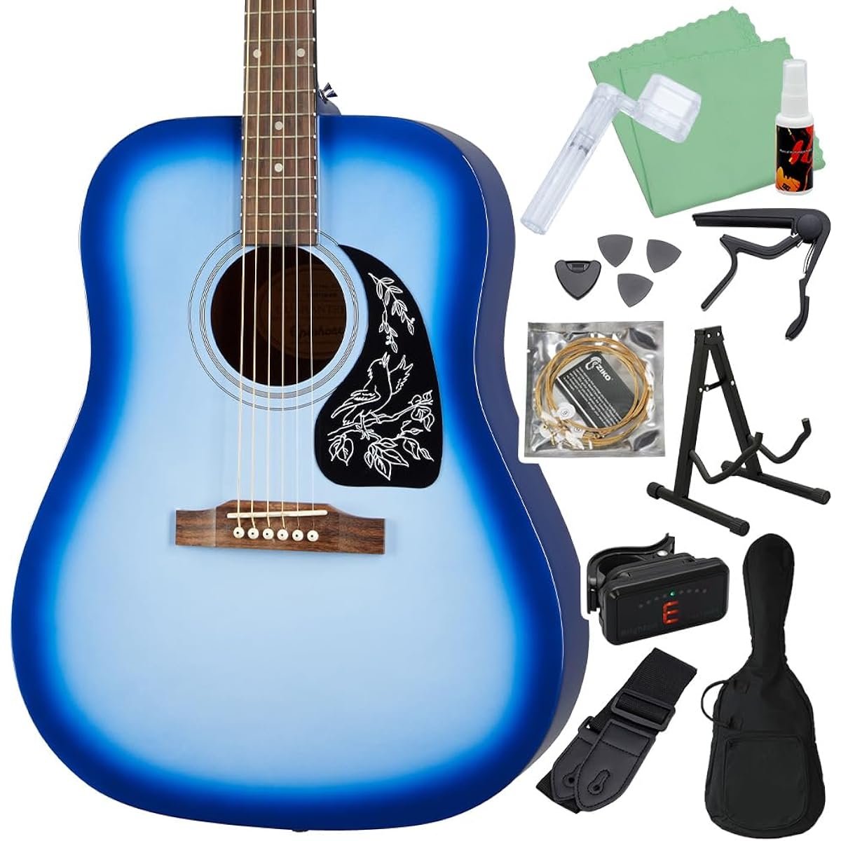 Epiphone Starling Starlight Blue Acoustic Guitar Beginner 12-piece Set Epiphone