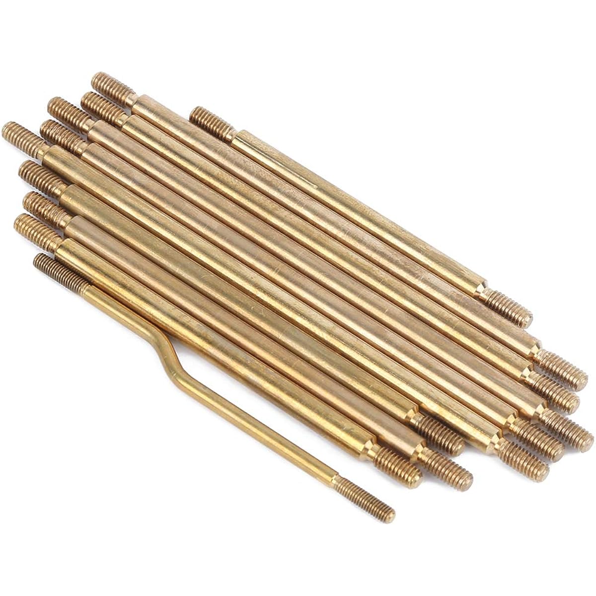 Tgoon Golden Rod Linkage Set, 10pcs Brass Steering Link Rods for Axial Scx10 Iii Ax103007 1/10 RC Car Accessories Double End Threaded Rods for DIY RC Car Boat Vehicle Plane Helicopter Model