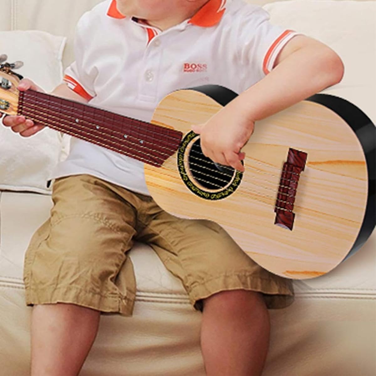 Ukulele 6 String Ukulele Instrument for Music Beginners Natural 26 Inch Perfect Gift (Color: Natural, Size: 26 inches)