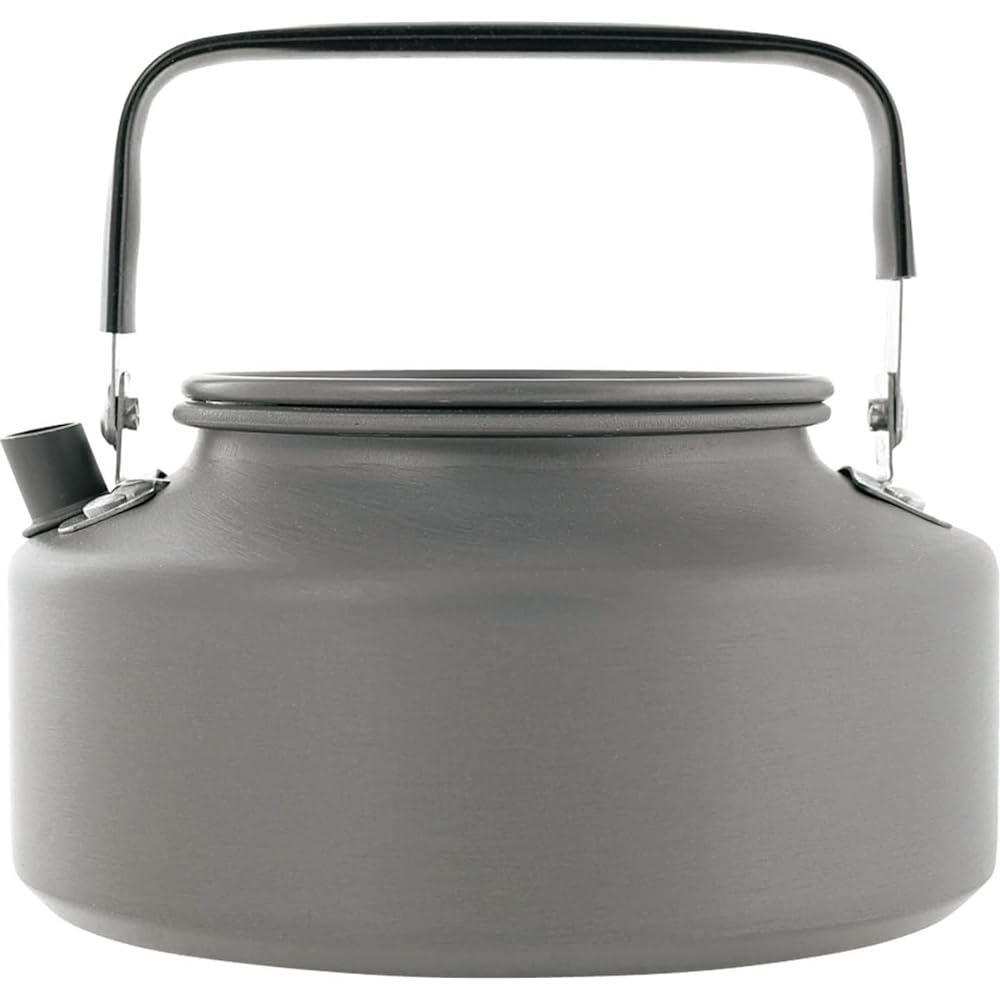 Kakusei Camping Kettle 1.0L Diameter approx. 14cm x Height 13.3cm For open fire only Hard alumite processing Stable Fast boiling Wide bottom shape Comes with pouch GOGO Camp Meshi GO-07