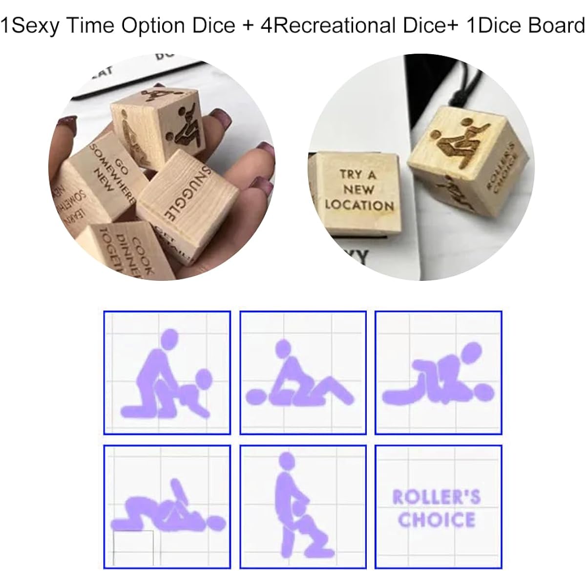 1 Set Date Night Dice Kit, Funny What to Do Reusable Couple Dice for Valentine's Day, Anniversary, Birthday Gift