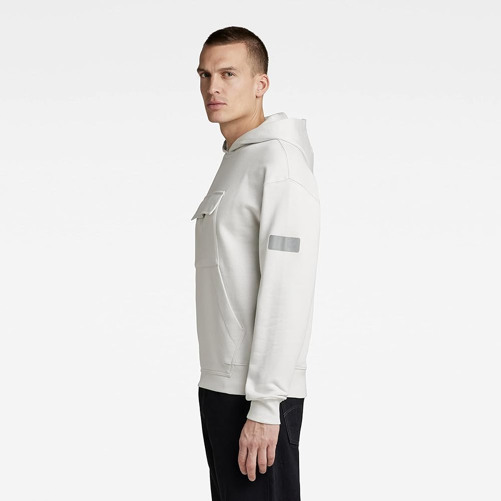 [G-Star Low] Hoodie Hoodie Sweatshirt Men's Loose Fit DOUBLE POCKET LOOSE HOODED SWEATER