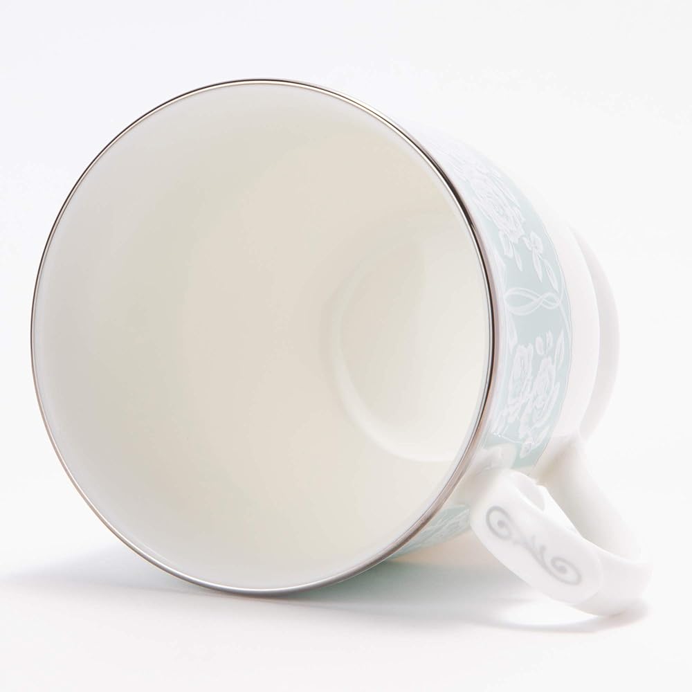 NARUMI Pair Mug Grace Air 290cc Green Lace Pattern Elegant Pattern Cute Stylish Wedding Gift Present Microwave Warmable Gift Box Included 51707-21475P