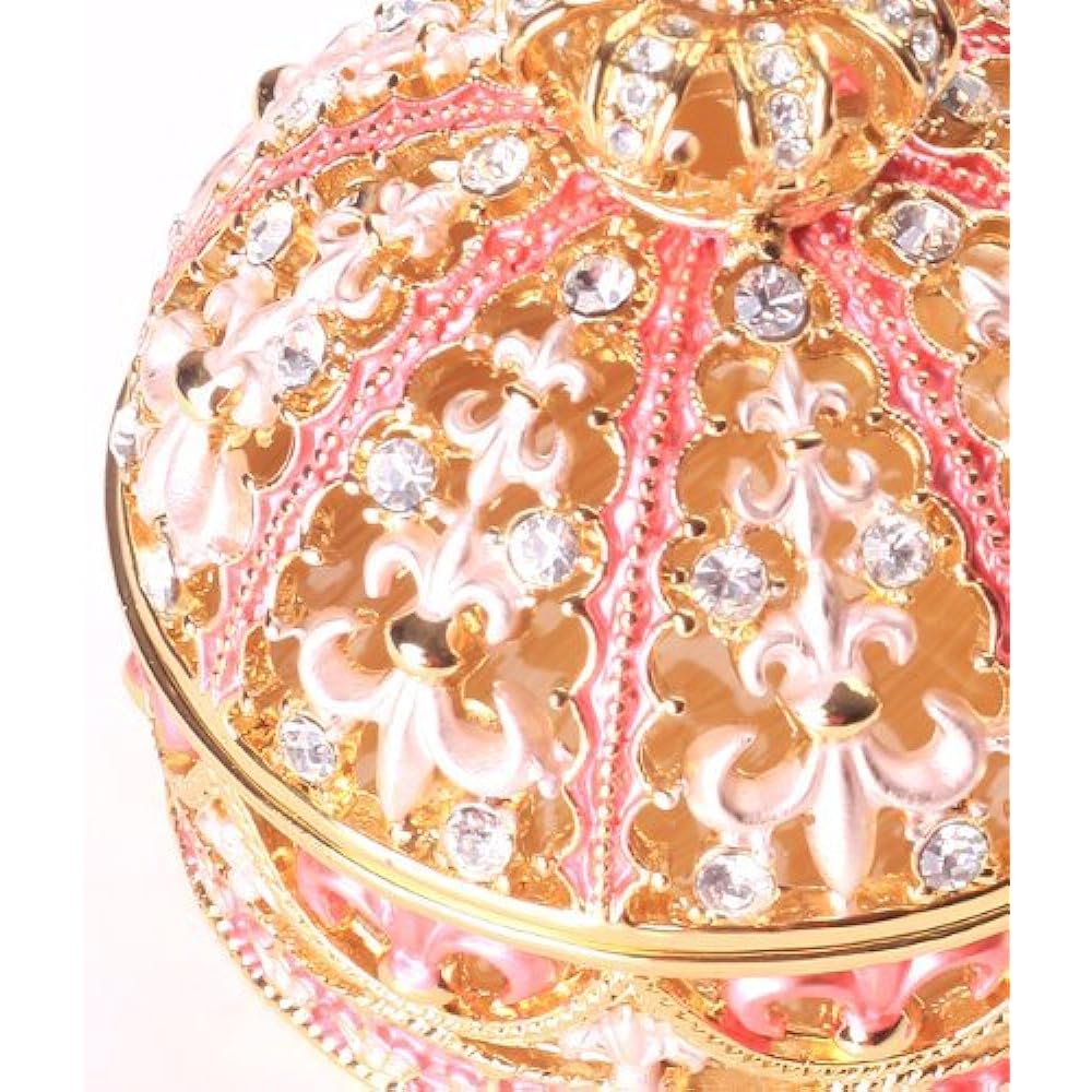 Top brand of crystal jewelry boxes Piearth <Crown (pink) Crown> Jewelry box [Pierth directly managed shop]