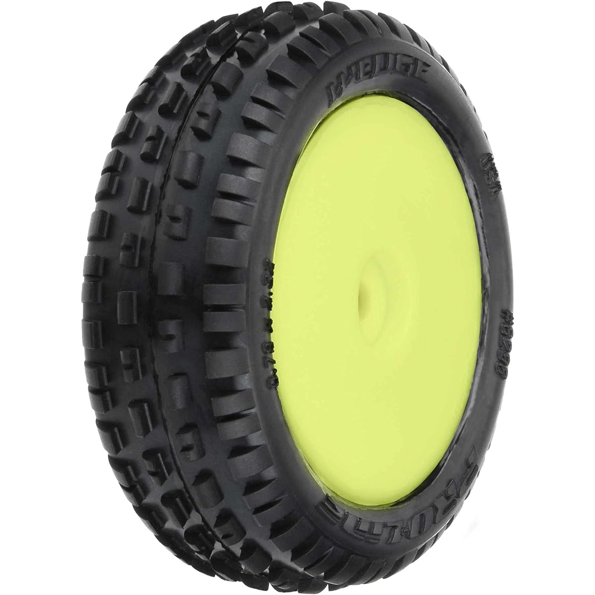 Proline Racing 1/18 Wedge Front Carpet Mini B Tire 8mm Yellow Wheels (2), PRO829812