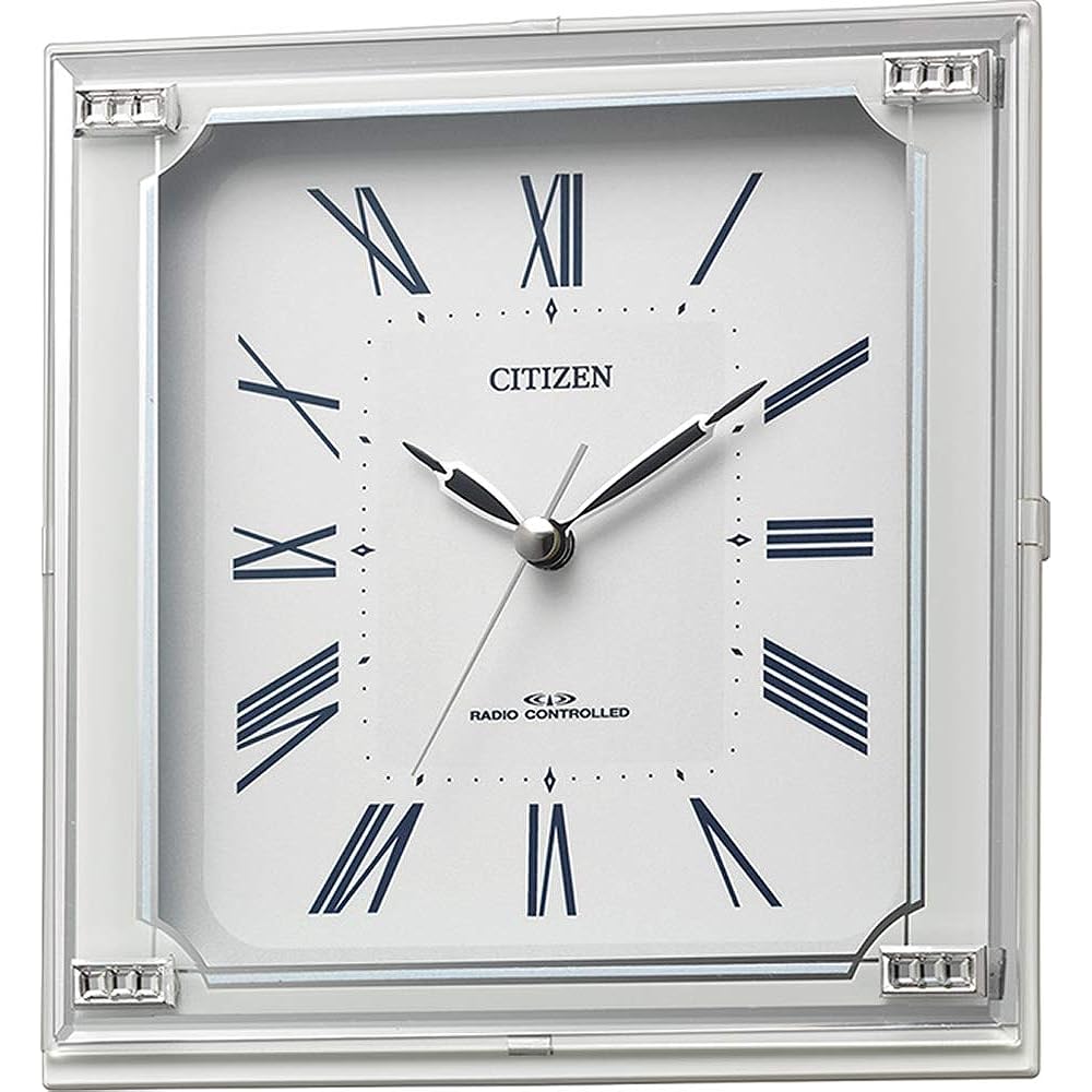 RHYTHM 4RY712-003 Table Clock White 17.9x16.2x8.8cm Citizen Radio Analog Hanging Can Be Used