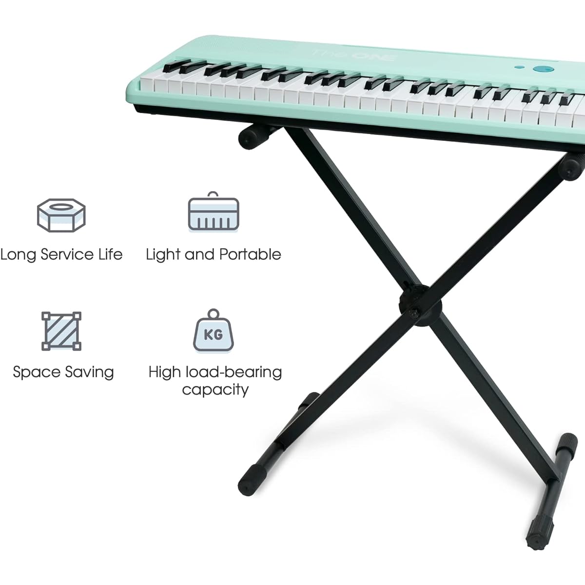 THE ONE Single X Keyboard Stand Pre-assembled X-Style Keyboard Stand with Locking Straps & Quick Release Mechanism Adjustable Piano Stand