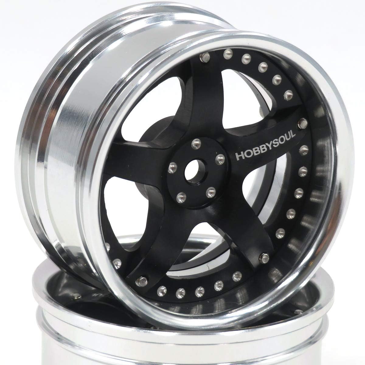 hobbysoul RC 1/10 Aluminum Alloy Wheel Rims Hex 12mm Adjustable Offset for 1:10 RC On-Road Drift Touring Car Tires 2pcs