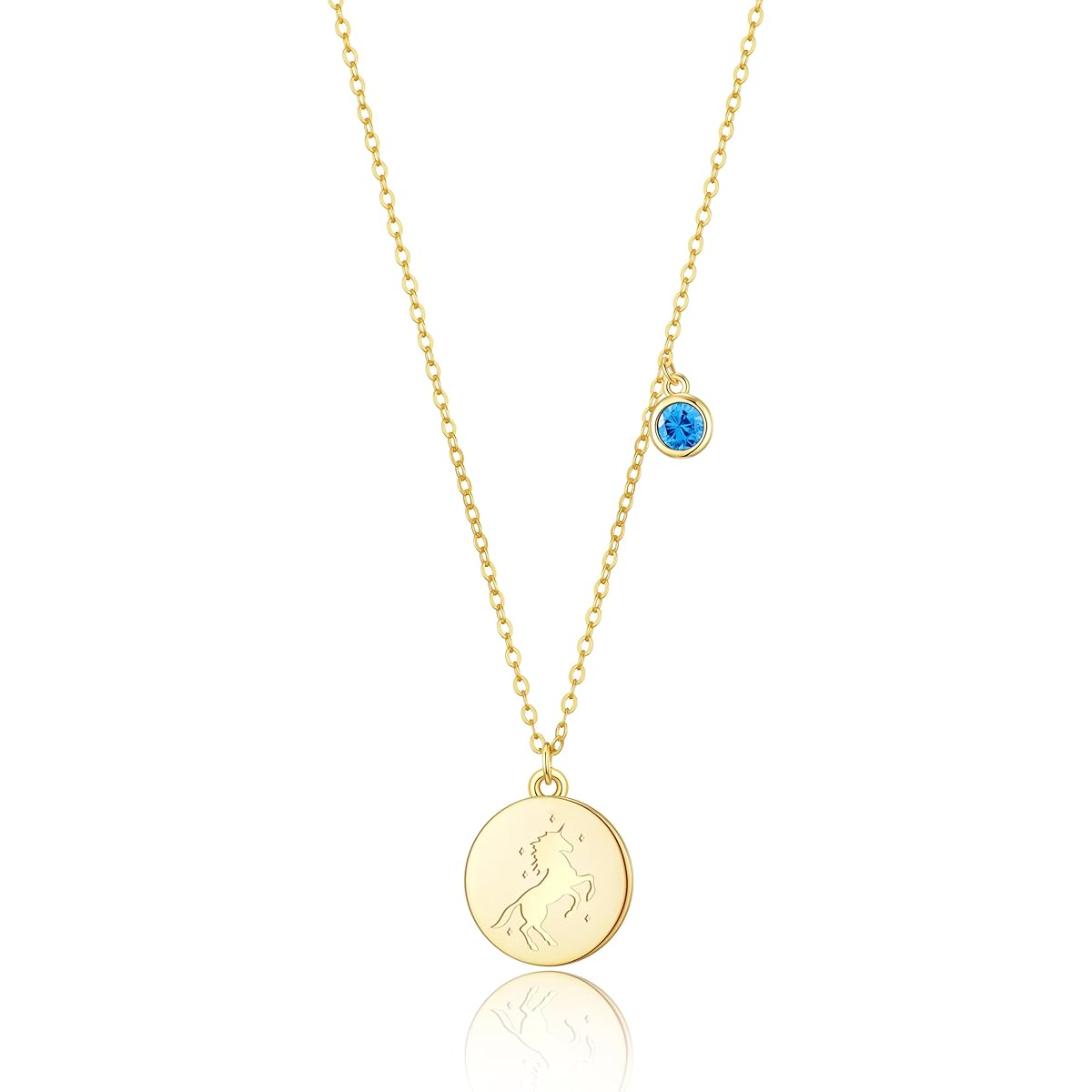 Loved Creations Birthstone Unicorn Necklace Gift for Girls Gold Plated Unicorn Necklace Christmas Birthday Gift for Girls Cute Unicorn Gift for Girls/Teens/Girls