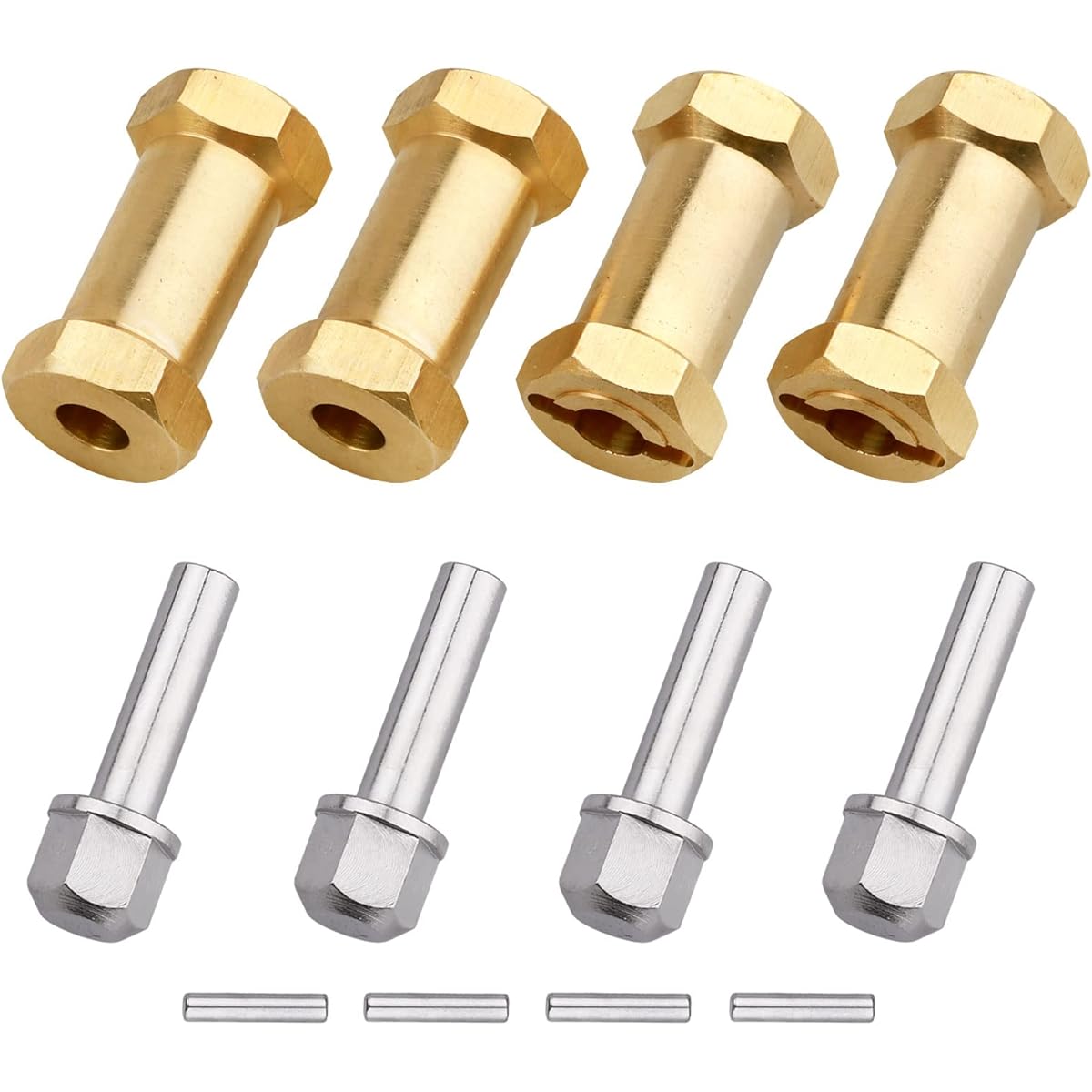 FriHobby Brass Wheel Spacers Wheel Hub Extension Drive Adapter for Axial SCX10 & SCX10 II 1/10 RC Crawler (25mm)