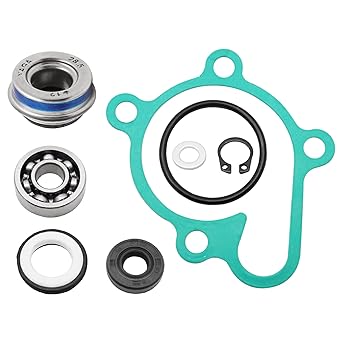 Water Pump Rebuild Kit Yamaha Kodiak Grizzly Rhino Wolverine 400 450 Bearing Seal O-Ring Gasket OEM# 93306-00004-00 11H-12438-10-00 93101-10090-00