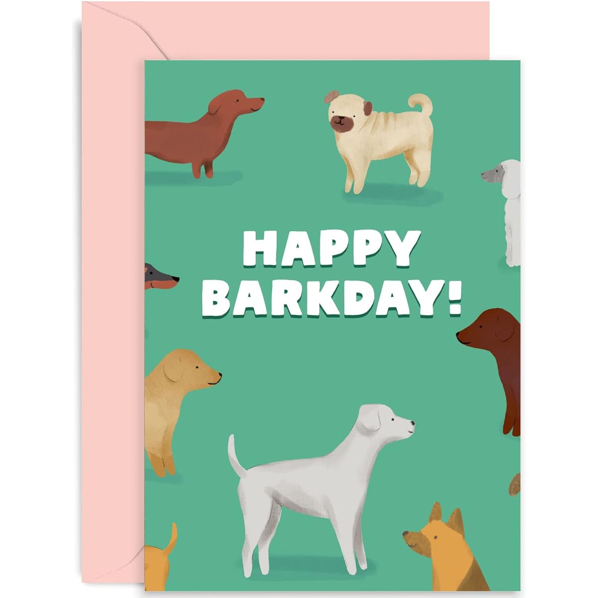 Old English Co. Funny Birthday Cards for Him and Her - Cute Dog "Bark Day" Birthday Card for Dog Lovers - for Mom, Dad, Daughter, Son, Sister, Brother, Friend | Blank with Envelope