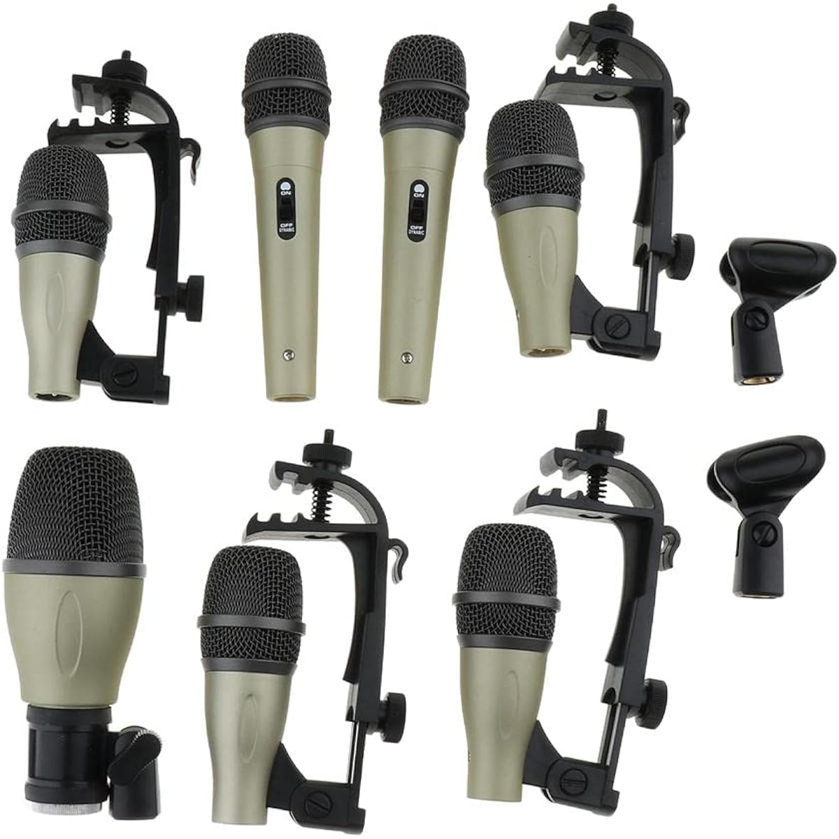 Tadill Practical Balanced XLR Plug Microphone MIC with Mount Clip Storage Case for Bass/Tom/Snare Drum Cymbals