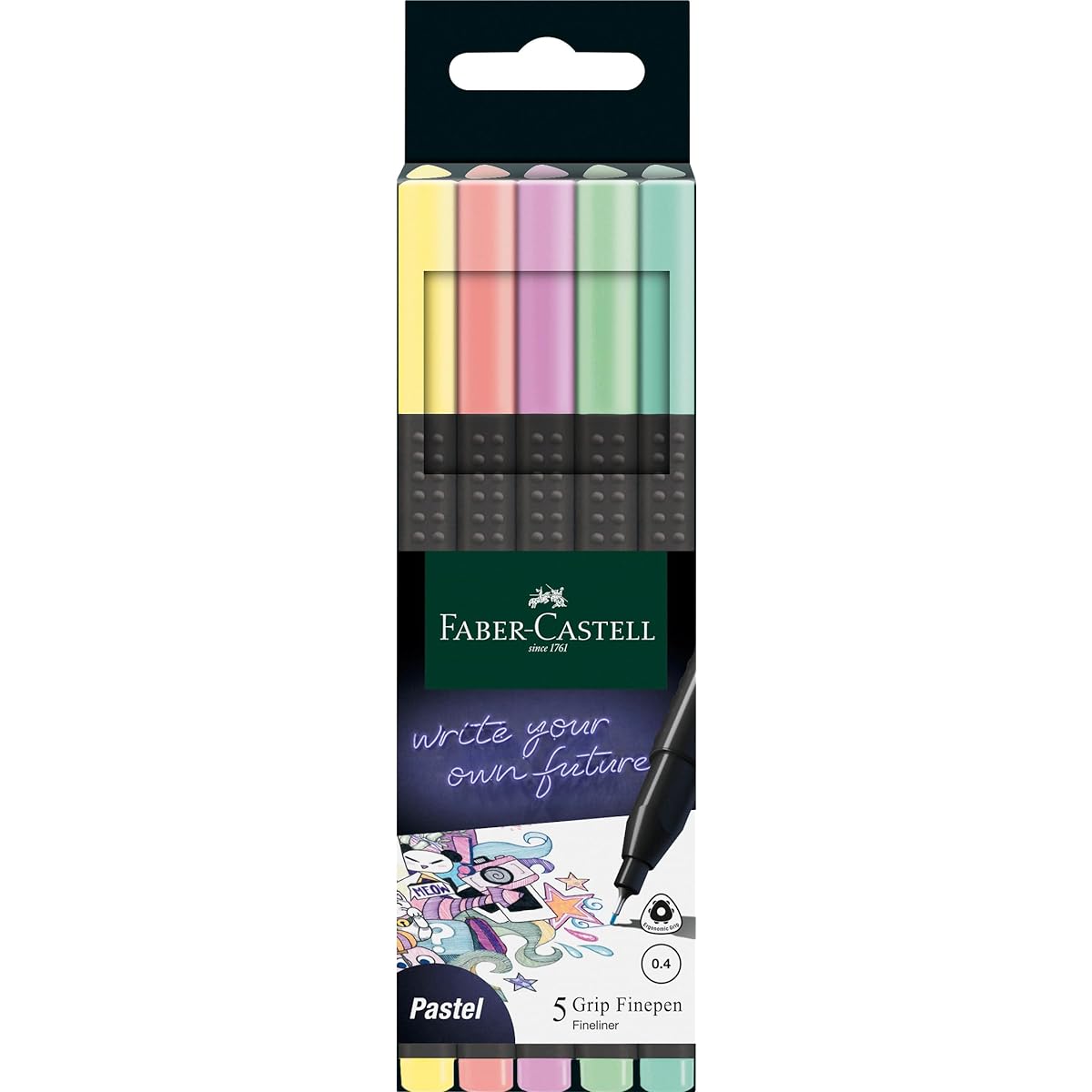 Faber-Castell Grip Finepen Pastel Pen Set of 5