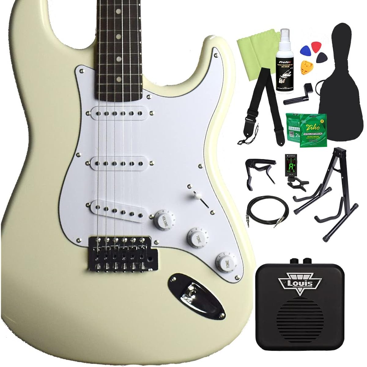 FERNANDES LE-1Z 3S CW/L Electric Guitar Beginner 14-piece Set [With Mini Amplifier] Fernandes