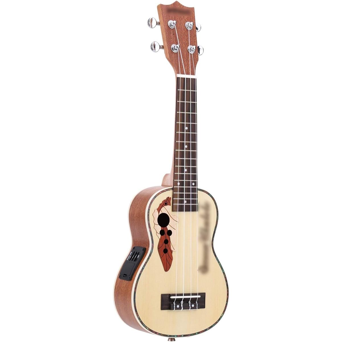 Ukulele Spruce 21" Acoustic Ukulele 15 Frets 4 Strings EQ Pickup Built-in